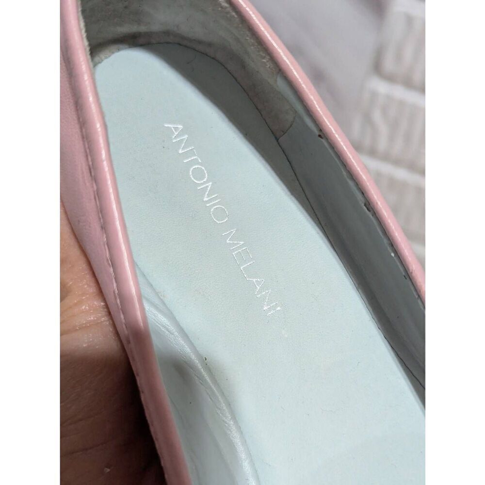 Antonio Melani Women's Pink Solid Soft Leather Loafers Flat Shoe Size 6.5 - Picture 5 of 8